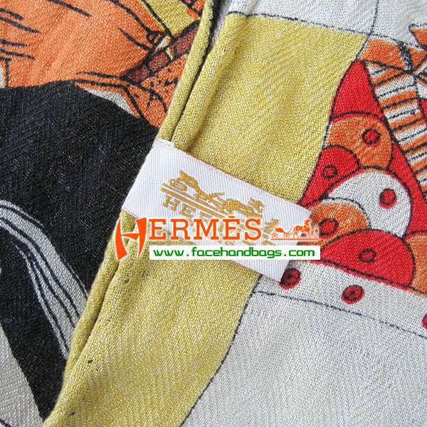 Hermes Hand-Rolled Cashmere Square Scarf Black HECASS 130 x 130